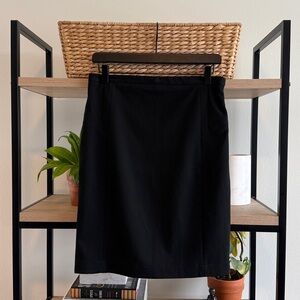 Express Vintage Black Woven Twill Pencil Skirt, 6